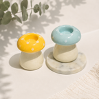 Polka Dot Mushroom Candle Holder (Sky Blue)