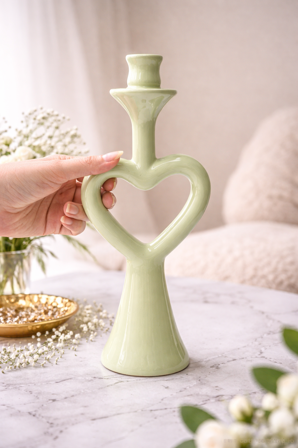 Mint Love Loop Candle Holder