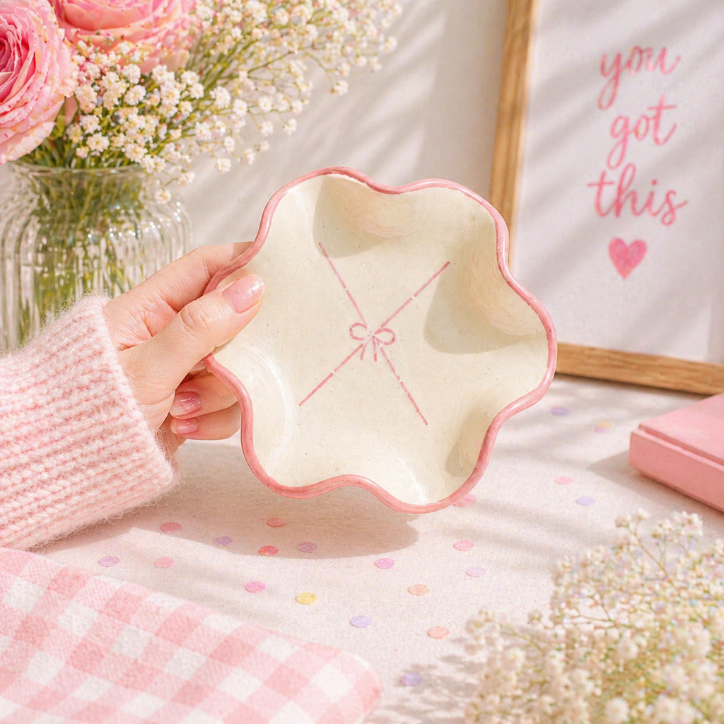 Blush Bow Mug & Coaster Set