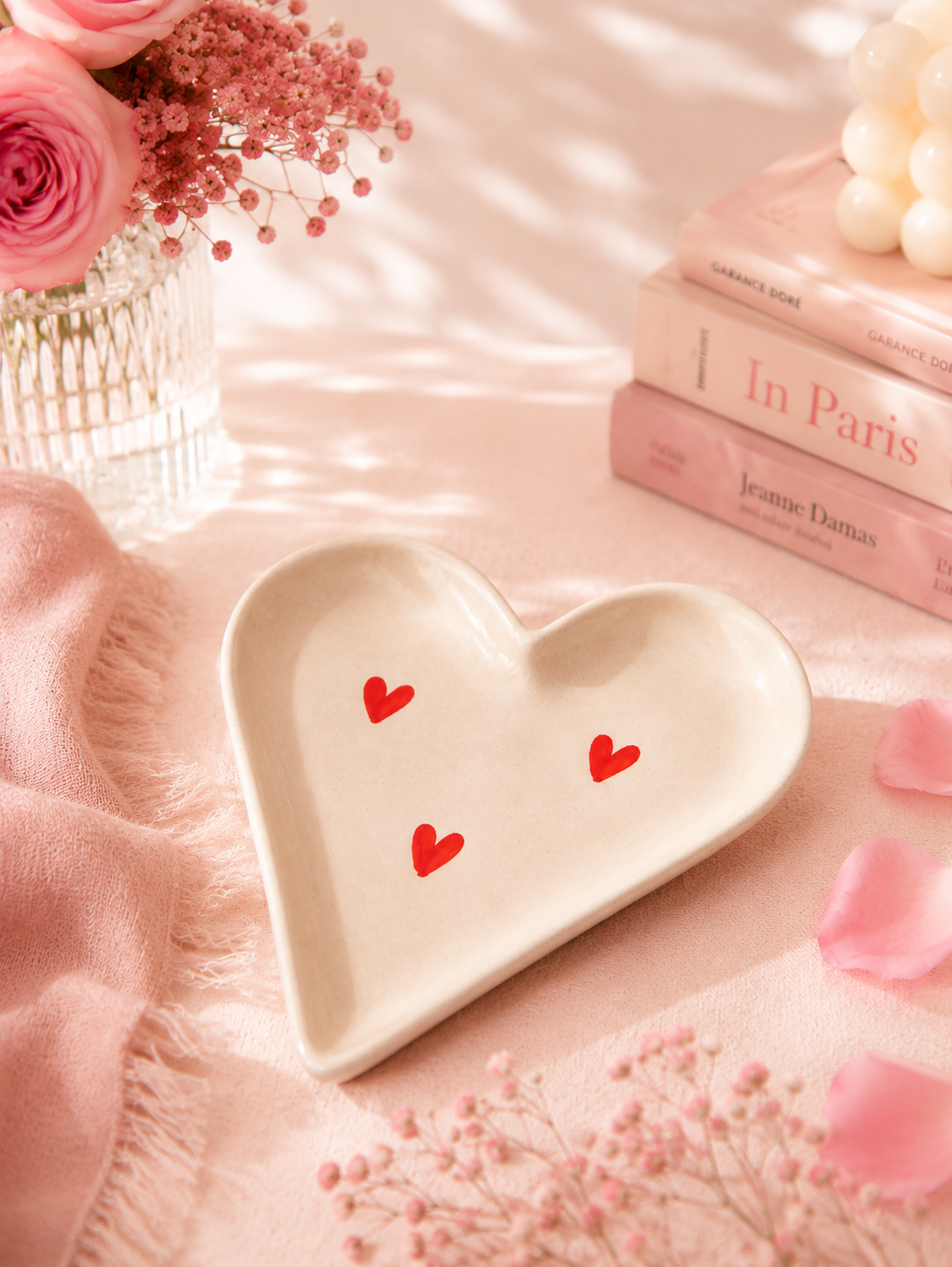 Red Hearts Heart Shaped Plate