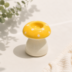 Polka Dot Mushroom Candle Holder (Sunshine Yellow)