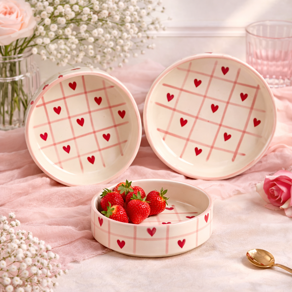 Sweetheart Check Trio Bowls