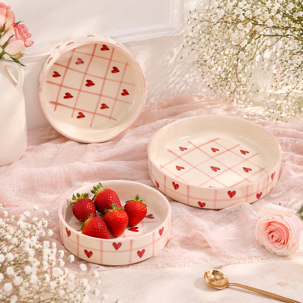 Sweetheart Check Trio Bowls
