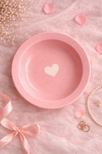 Pink Heart Pasta Plate
