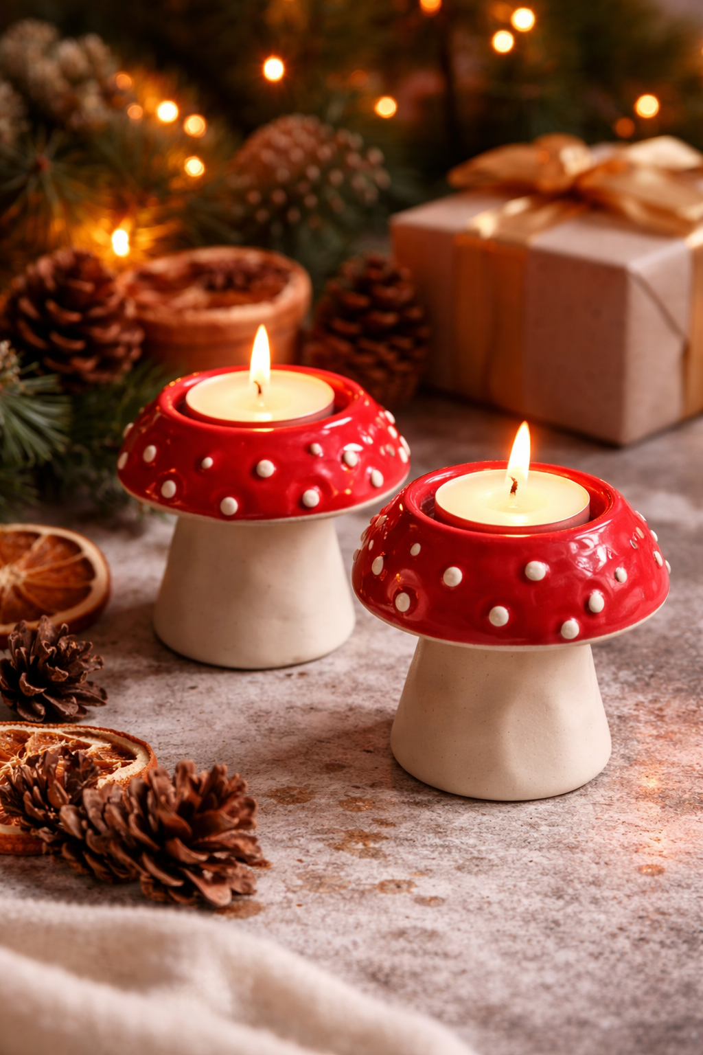 Mushroom Glow Candle Holder