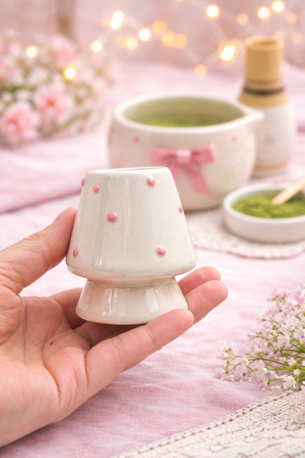 Blush Bow Matcha Set