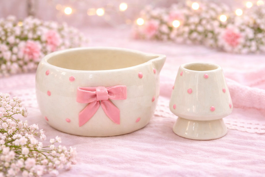 Blush Bow Matcha Set