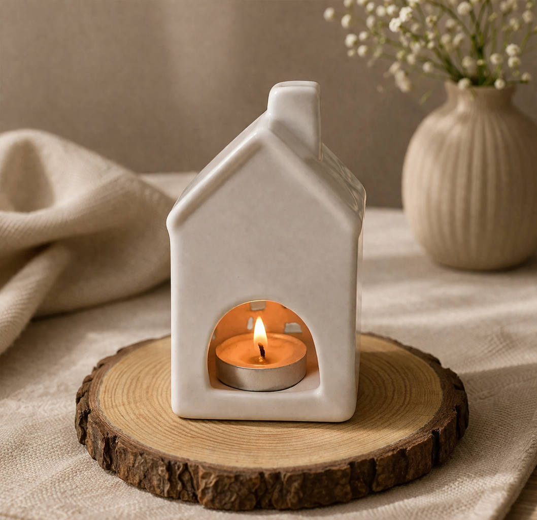 Snow Cottage Candle Holder - Small