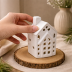 Snow Cottage Candle Holder - Small