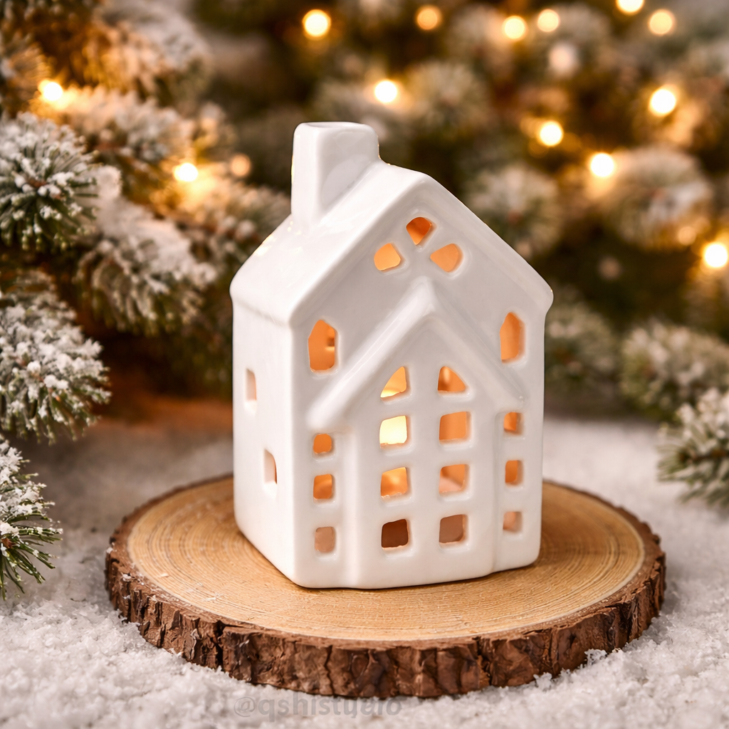 Snow Cottage Candle Holder - Small