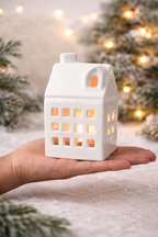 Snow Cottage Candle Holder - Medium