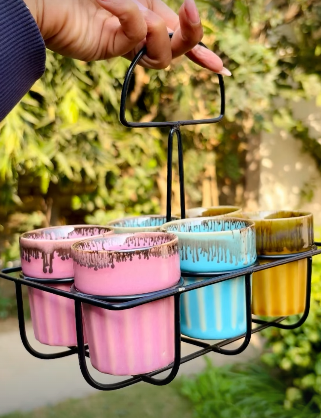 Set of 6 Glasses +Stand