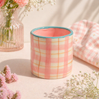 Blush Gingham Pinched Tumbler