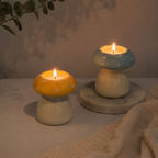 Polka Dot Mushroom Candle Holder (Sunshine Yellow)