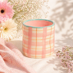 Blush Gingham Pinched Tumbler
