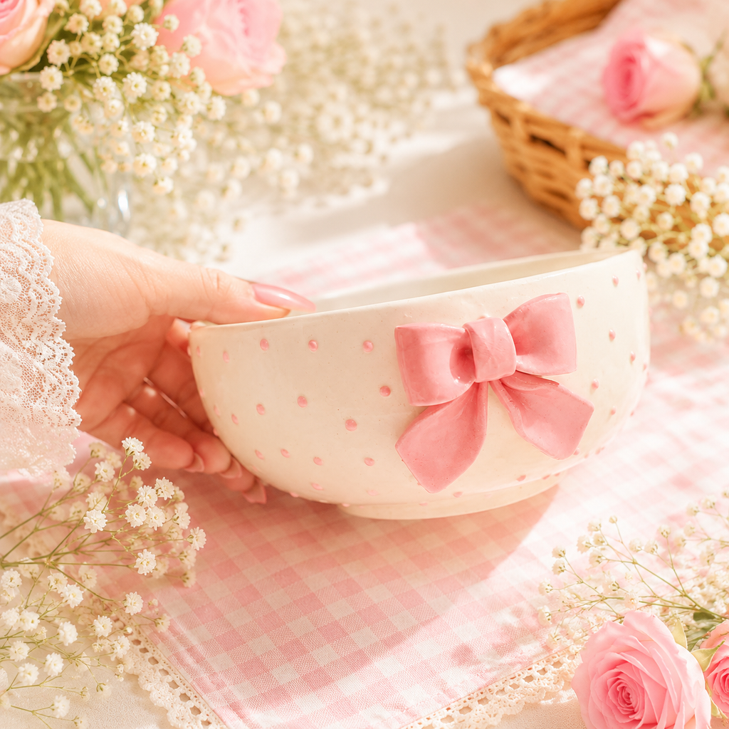 Blush Pink Bow Bowl
