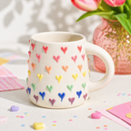 Rainbow Hearts Hug Mug
