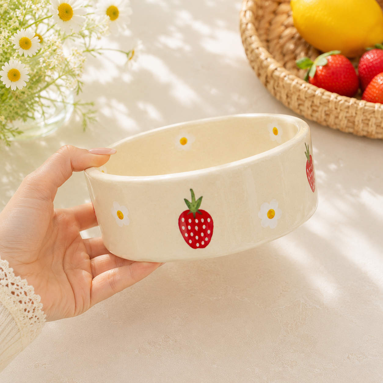 Strawberry Blossom Snack Bowl