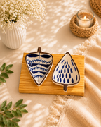 Royal Blue Leaf Platter Set of 2