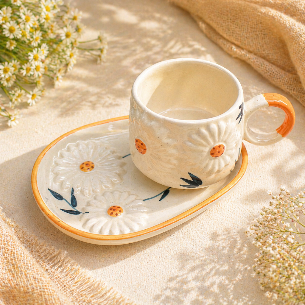 Daisy Bloom Mug & Plate Set