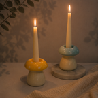 Polka Dot Mushroom Candle Holder (Sunshine Yellow)