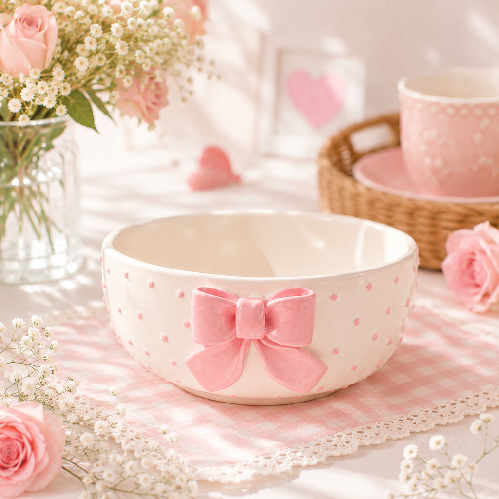 Blush Pink Bow Bowl
