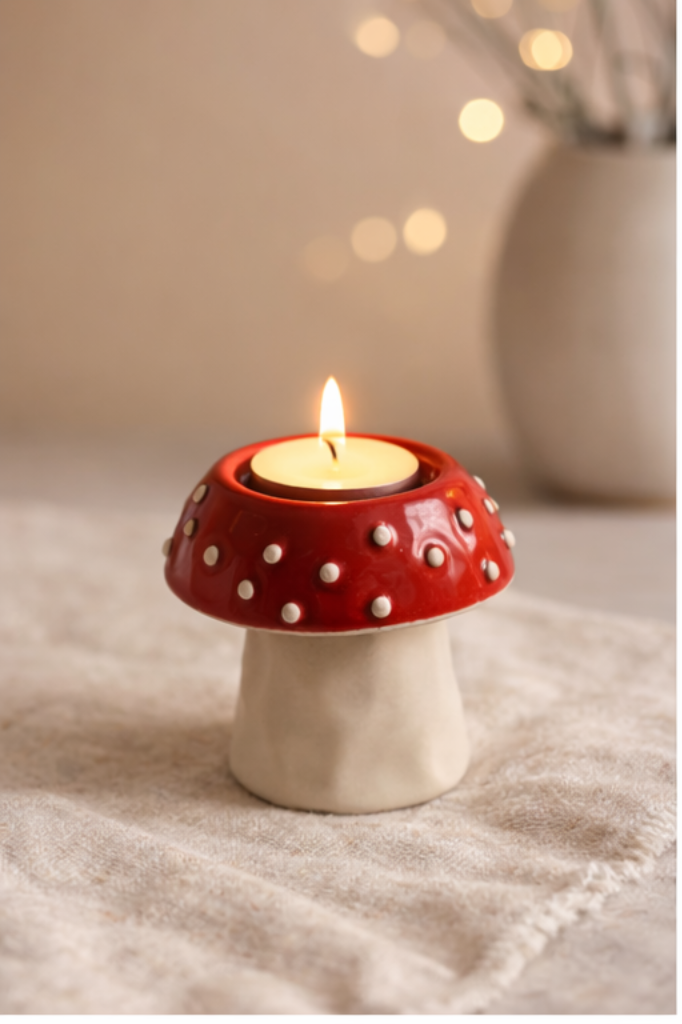 Mushroom Glow Candle Holder
