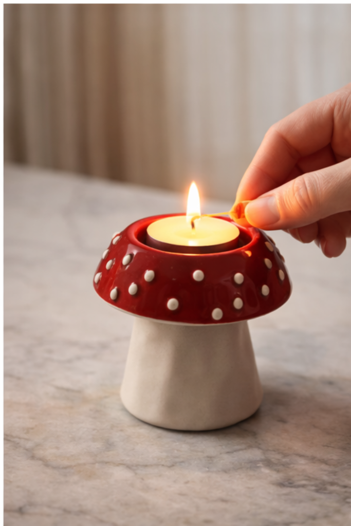 Mushroom Glow Candle Holder