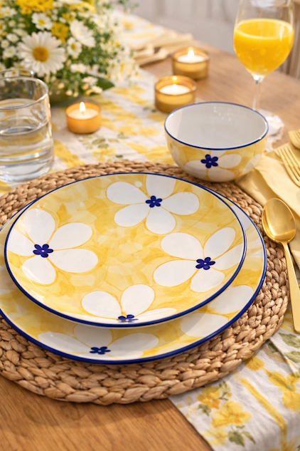 Golden Floral Plate