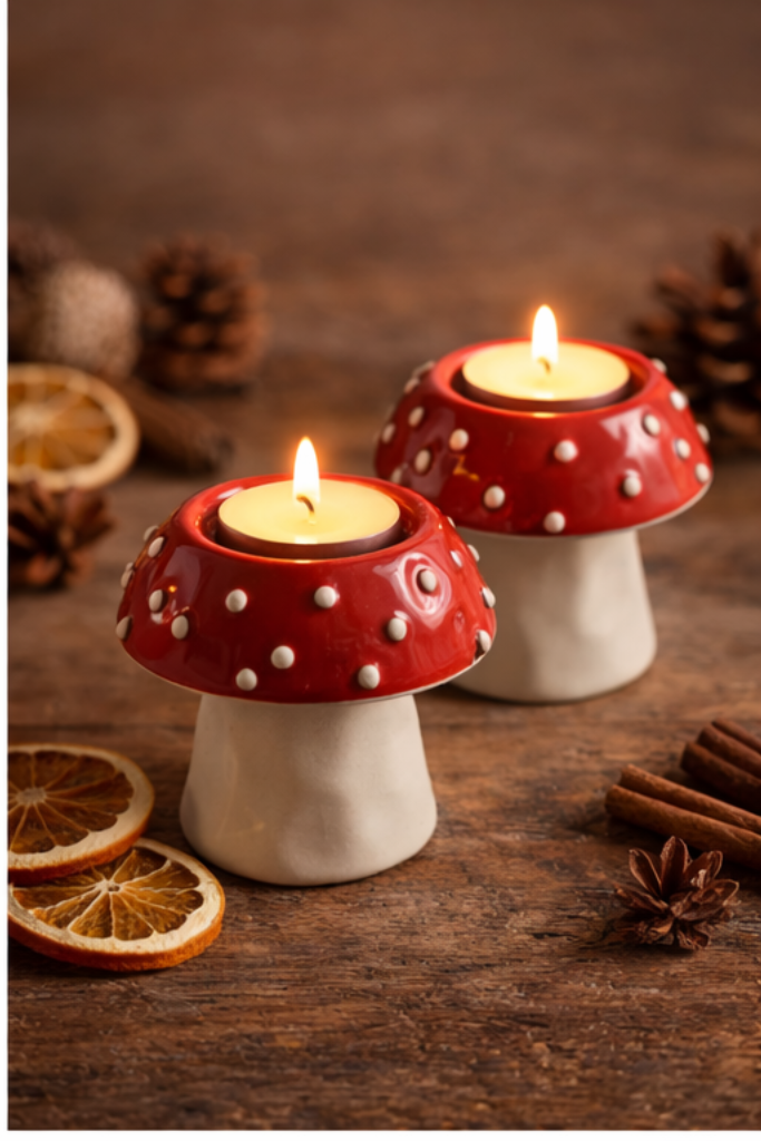 Mushroom Glow Candle Holder