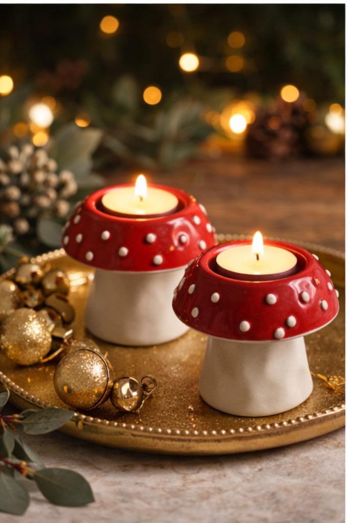 Mushroom Glow Candle Holder